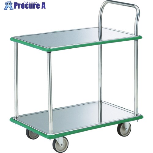 TRUSCO オールSUS製運搬車 片袖2段型 740X480 省音ウレタン車 SUS-104NU 1台 ■▼485-4721 【送料都度見積】