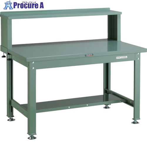 TRUSCO 中荷重作業台(2000kg)DW型 1200X750XH1044(全高) 上棚付 グリーン色 SDW-1200YURB 1台 ■▼770-3406 |プロキュアエース