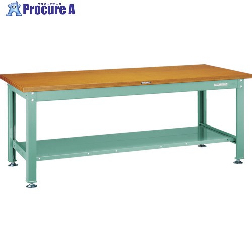 TRUSCO 中荷重作業台(2000kg)DW型 1800X900XH740 下棚付 グリーン色 SDW-1809LT 1台 ■▼770-3414 ｜プロキュアエース
