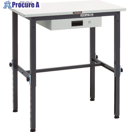 TRUSCO 軽荷重作業台高さ調節式(150kg)AEM型 900X600XH650～950 薄型1段引出付 ダークグレー色 SAEM-0960UDK1 DG 1台 ■▼868-8761