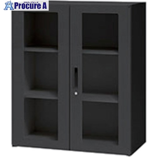 NAIKI ガラス両開き書庫 CW型収納庫(ブラックタイプ) CW-0909KG-BB 1台 ■▼672-1382 ※個人宅様送り不可