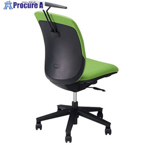 NAIKI ワークチェアー ヴィアーレ VE型/背座:グリーン/布張り/肘なし/ハンガー付 VE512FH-GR 1脚 ■▼217-7792 ※個人宅様送り不可