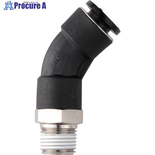 潤工社 ワンタッチ継手Mシリーズ 45°エルボ 4mm PT1/8 PL45M-4-PT1/8-PM 50個 ■▼572-6066 【送料都度見積】