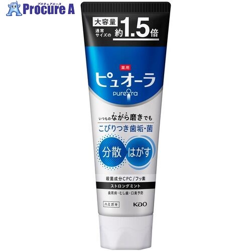 Kao 歯磨粉 薬用ピュオーラ ハミガキ ストロングミント 大電気容量 170g 439505 48個 ■▼683-7022 【貨物輸送都度積もり書き】