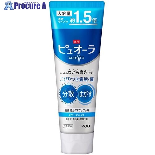 Kao 歯磨粉 薬用ピュオーラ ハミガキ 嚠喨たるペパーミント 大電気容量 170g 439499 48個 ■▼683-7517 【貨物輸送都度積もり書き】