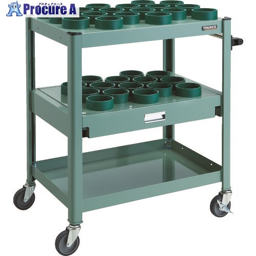 TRUSCO TCW型ツーリングワゴン HSK100A BT50 NT50 33個 スライド棚付 GN色 TCW-TD02CA-GN 1台 ■▼114-8803