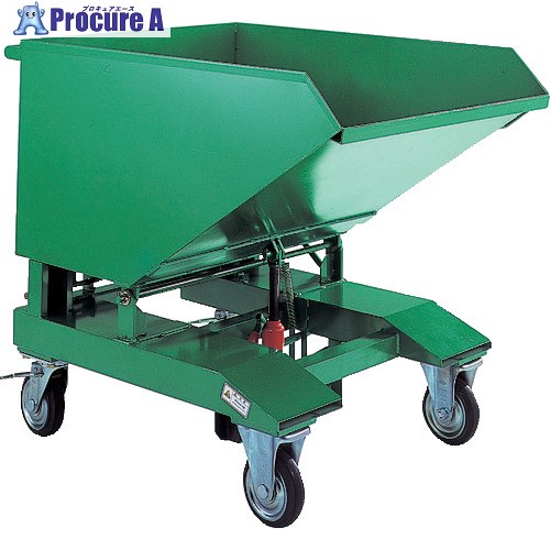 TRUSCO 廃棄物運搬車 スクラップ台車 油圧ジャッキ式 120L 均等荷重200kg VSP-120JK (グリ-ン) 1台 ■▼465-0654 |プロキュアエース