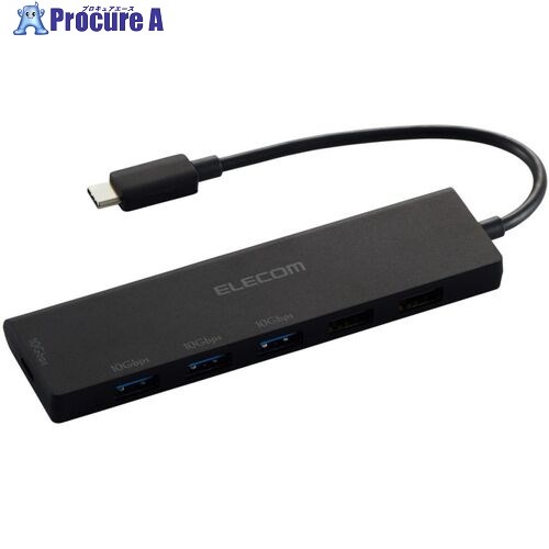 ELECOM USBHUB USB-C 最大10Gpbs USB-A×5 Type-C×1 バスパワー 6ポート U3HC-H060BK 1個 ■▼693-8595 【代引決済不可】