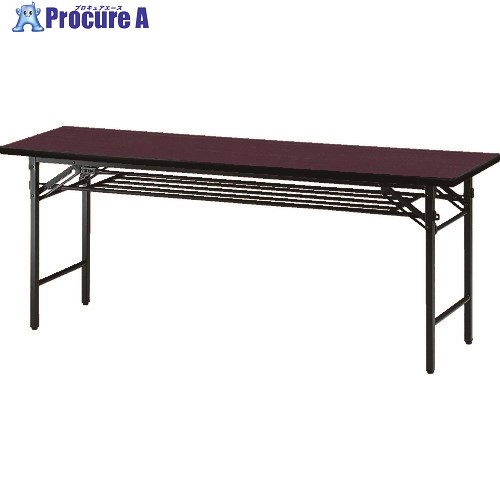 TRUSCO 会議用テーブル棚付折り畳み式 1800×600×700 ローズ ローズ TS-1860 RO(ローズ)(ソフトエッジマキ) 1台 ■▼125-9029 【送料都度見積】|プロキュアエース
