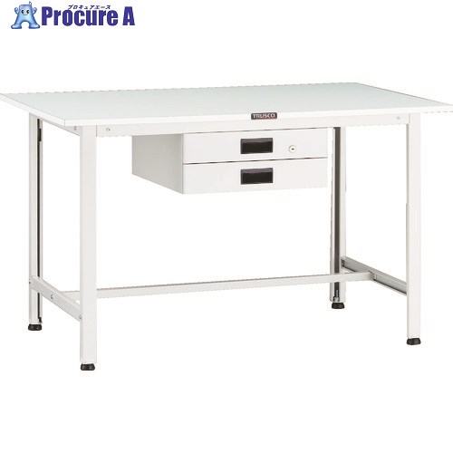 TRUSCO 軽荷重作業台(200kg)AO型 1200X750XH740 薄型2段引出付 ホワイト色 AOR-1275UDK2 1台 ■▼137-1704 ｜プロキュアエース