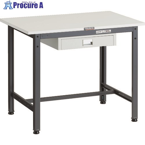 TRUSCO 軽荷重作業台(300kg)AE型 900X600XH740 薄型1段引出し付 ダークグレー色 AE-0960UDC1 DG 1台 ■▼183-3813