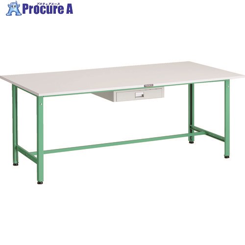 TRUSCO 軽荷重作業台(300kg)AE型 1800X900XH740 薄型1段引出し付 ヤンググリーン色 AE-1809UDC1 YG 1台 ■▼183-3821