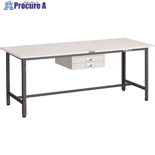 TRUSCO 軽荷重作業台(300kg)AE型 1800X750XH740 薄型2段引出し付 ダークグレー色 AE-1800UDC2 DG 1台 ■▼183-3853