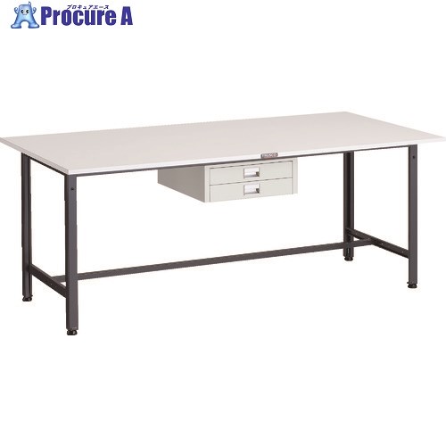TRUSCO 軽荷重作業台(300kg)AE型 1800X900XH740 薄型2段引出し付 ダークグレー色 AE-1809UDC2 DG 1台 ■▼183-3857