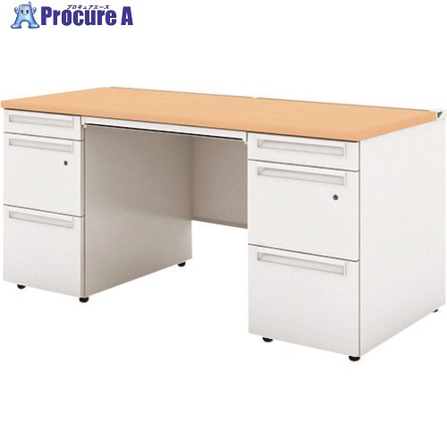 PLUS 779615)US 両袖机UR-157AL-33 WM/W4 UR-157AL-33 WM/W4 1台 ■▼209-7351 【貨物輸送都度積もり書き】