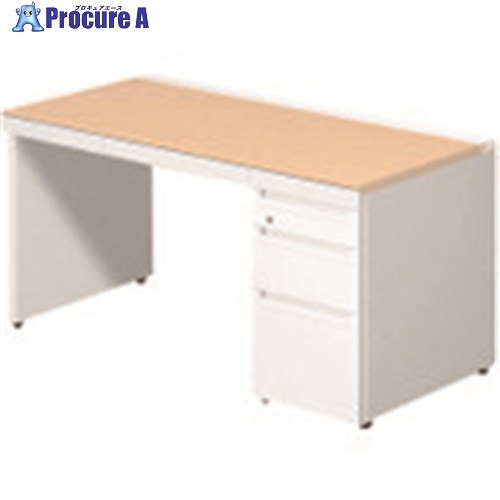PLUS 674400)ステージオ 片袖机 ST-F147L-P4 WM/W ST-F147L-P4 WM/W 1台 ■▼210-0194 【貨物輸送都度積もり書き】