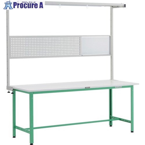 TRUSCO 軽荷重作業台(300kg)AE型 1800X750XH1948(全高) ツールハンガーフルセット付 ヤンググリーン色 AE-1800THFS YG 1台 ■▼247-5822