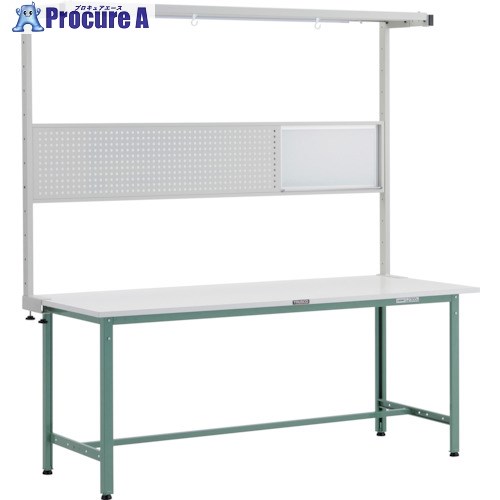 TRUSCO 軽荷重作業台(300kg)AE型 1800X750XH1948(全高) ツールハンガーフルセット付 グリーン色 AE-1800THFS 1台 ■▼247-7301