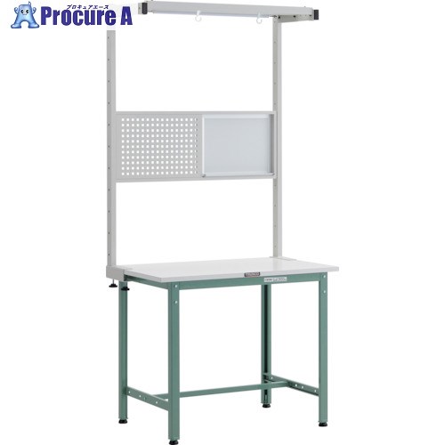 TRUSCO 軽荷重作業台(300kg)AE型 900X750XH1948(全高) ツールハンガーフルセット付 グリーン色 AE-0975THFS 1台 ■▼257-2264