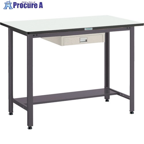 TRUSCO 中荷重立作業台(500kg)HAEW型 1800X900XH885 薄型1段引出付 ダークグレー色 HAEWP-1890UDC1 (UDC-001 NGﾂｷ) 1台 ■▼278-0984