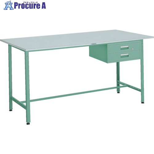 TRUSCO 軽荷重立作業台(300kg)HAE型 1800X900XH900 2段引出付 グリーン色 HRAE-1809F2 (ﾘﾉﾘｭｰﾑﾊﾞﾘﾃﾝﾊﾞﾝ) 1台 ■▼278-5056