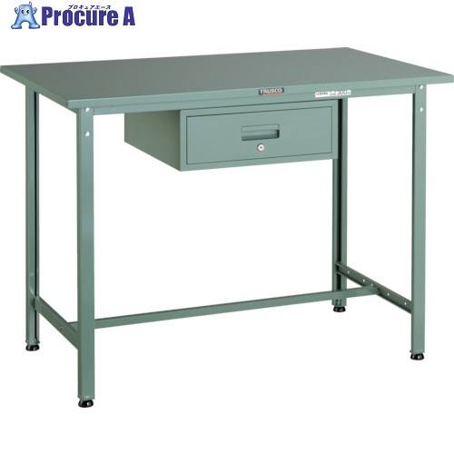 TRUSCO 軽荷重立作業台(300kg)HAE型 1200X750XH900 1段引出付 グリーン色 HSAE-1200F1 (ｽﾁｰﾙﾃﾝﾊﾞﾝ) 1台 ■▼289-1638 ｜プロキュアエース