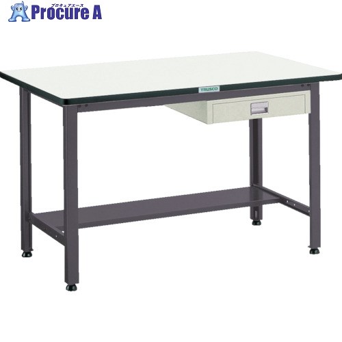 TRUSCO 中掛け目御役目台(500kg)AEW型 1200X750XH740 薄型1段引出付 うす暗い薄墨色色 AEWS-1275UDC1 (UDC-001NG ﾂｷ) 1台 ■▼289-1697