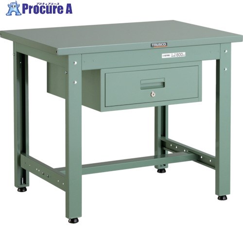 TRUSCO 中掛け目御役目台(800kg)GW型 1200X600XH740 1段引出付 緑であること色 GWS-1260F1 1台 ■▼301-2131