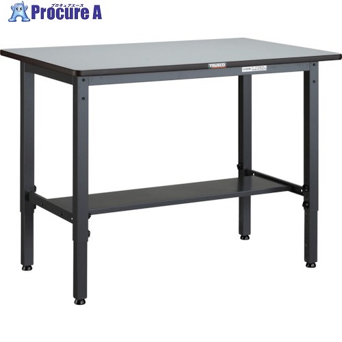 TRUSCO 軽荷重作業台高さ調節式(250kg)AWM型 900X750XH700～910 基本タイプ ダークグレー色 AWMP-0975 1台 ■▼301-5505