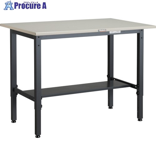 TRUSCO 軽荷重作業台高さ調節式(250kg)AWM型 900X750XH700～910 基本タイプ ダークグレー色 AWMS-0975 1台 ■▼301-5661