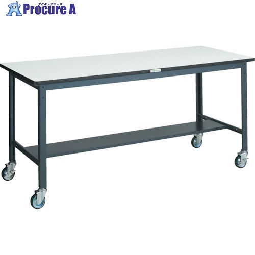 TRUSCO 中荷重作業台(250kg)AEW型 1800X750XH846 φ100ウレタンキャスター付 ダークグレー色 AEWS-1875CU100 1台 ■▼303-1616