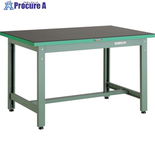 TRUSCO 中荷重作業台(800kg)GW型 900X450XH745 ゴムマット張り グリーン色 GWP-0945G5 1台 ■▼303-2027 |プロキュアエース