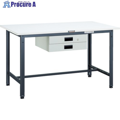 TRUSCO 軽掛け目御役目台(300kg)AE型 900X750XH740 薄型2段引出付 うす暗い薄墨色色 AE-0975UDK2 DG 1台 ■▼454-2720