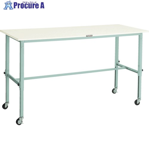 TRUSCO 軽掛け目御役目台高さ自然調整式(80kg)AEM型 1200X600XH719～1019 φ75キャスター付 白いこと色 AEM-1260C75 W 1台 ■▼454-3262 DIY・工具-はしご・作業台-作業台