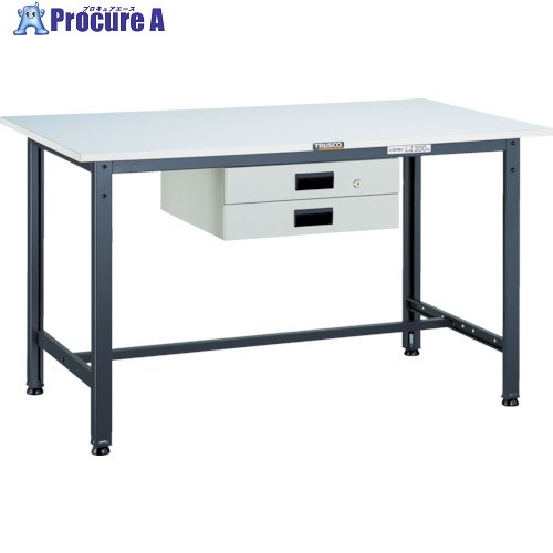 TRUSCO 軽荷重作業台(300kg)AE型 1200X750XH740 薄型2段引出付 ダークグレー色 RAE-1200UDK2 DG 1台 ■▼454-5419 |プロキュアエース