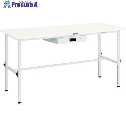 TRUSCO 軽荷重作業台高さ調節式(150kg)AEM型 900X600XH650～950 薄型1段引出付 ホワイト色 SAEM-0960UDK1 W 1台 ■▼454-6750