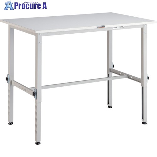 TRUSCO 軽荷重作業台高さ調節式(150kg)AEM型 1200X900XH650～950 基本タイプ ホワイト色 AEM-1209 W 1台 ■▼466-7492