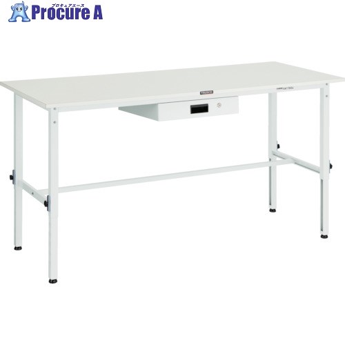 TRUSCO 軽掛け目御役目台高さ自然調整式(150kg)AEM型 1500X750XH650～950 薄型1段引出付 白いこと色 AEM-1500UDK1 W 1台 ■▼466-7522