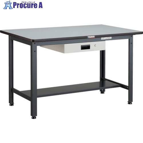 TRUSCO 中荷重作業台(500kg)AEW型 1200X750XH740 薄型1段引出付 ダークグレー色 AEWP-1275UDK1 1台 ■▼466-7727