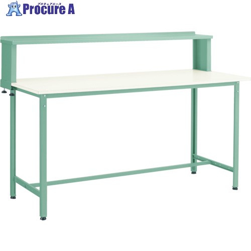 TRUSCO 軽荷重立作業台(300kg)HAE型 1500X750XH1204(全高) 上棚付 グリーン色 HRAE-1500YURB 1台 ■▼467-0345