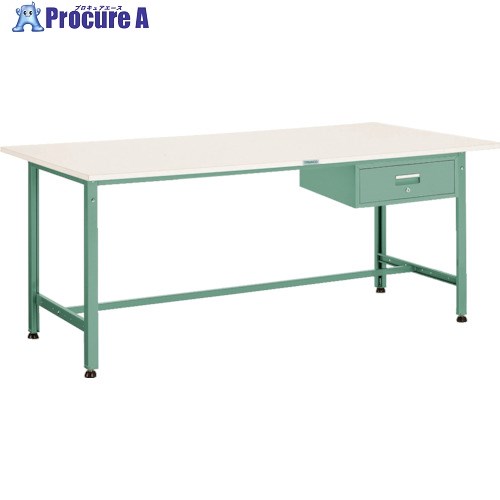 TRUSCO 軽荷重作業台(300kg)AE型 1500X750XH740 1段引出付 グリーン色 AE-1500F1 (ﾆｭｰﾎﾟﾘﾊｸｼｮｸﾃﾝﾊﾞﾝ) 1台 ■▼500-8476