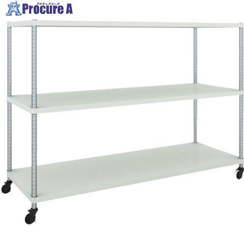 TRUSCO スチールラック フェニックスラック 1800X600 3段 U車輪付 W色 抗菌粉体塗装 PER-4663-U125-W 1台 ■▼484-5005 ｜プロキュアエース