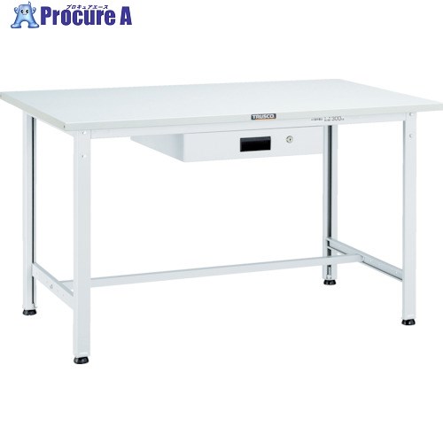 TRUSCO 軽荷重作業台(300kg)AE型 1800X900XH740 薄型1段引出付 ホワイト色 RAE-1809UDK1W 1台 ■▼770-2850