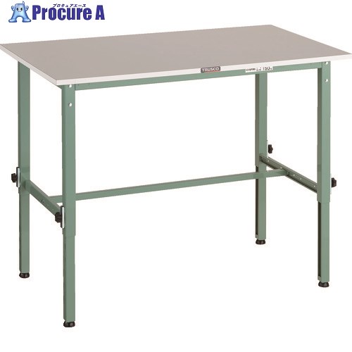 TRUSCO 軽掛け目御役目台高さ自然調整式(150kg)RAEM2型 RoHS2対応天板 1200X600XH650～950 緑であること色 RAEM2-1260 1台 ■▼161-1340