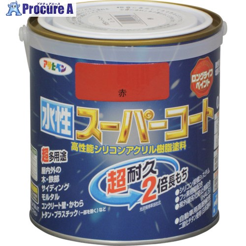アサヒペン 水溶性百貨店厚地の外套 0.7L 赤 414359 6個 ■▼124-8726 【貨物輸送都度積もり書き】