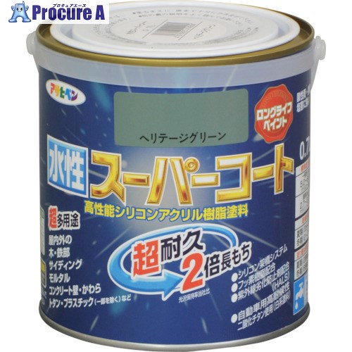 アサヒペン 水溶性百貨店厚地の外套 0.7L ヘリテージグリーン 414564 6個 ■▼125-1847 【貨物輸送都度積もり書き】