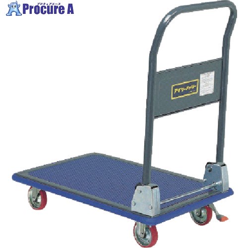 アイケー プレス製運搬車 折り畳みハンドル・ワンペダルストッパー付タイプ 均等荷重300kg 301KS 1台 ■▼126-4747 【送料都度見積】 ※車上渡し
