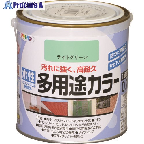 アサヒペン 水溶性多役立つこと色つや0.7Lライトグリーン 461070 6缶 ■▼128-3310 【貨物輸送都度積もり書き】