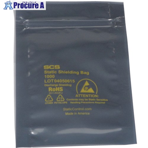 SCS 静電気遮蔽物御徒面子 ジップトップタイプ457X457粍  100枚入 3001818 1箱 ■▼132-3551 【貨物輸送都度積もり書き】