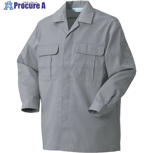 クロダルマ 長袖開衿比翼シャツ グレー M 25373-40-M 1着 ■▼568-4335 【送料都度見積】